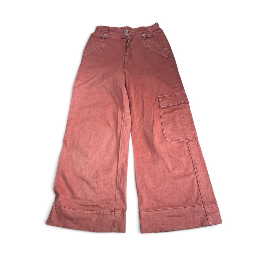 Urban Outfitters Pilcro High Rise Wide Leg Cargo Pants Terracotta size 27